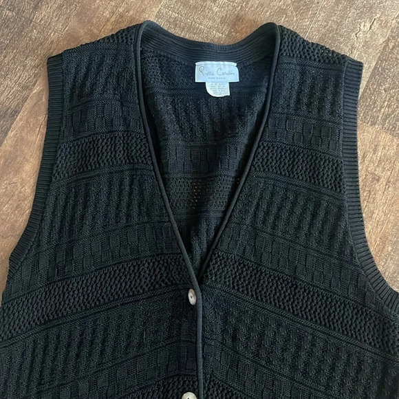 Pierre Cardin Vintage Knitted Long Button Down Sleeveless Cardigan - Picture 4 of 7